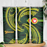 American Samoa Manua Cession Day Personalized Skinny Tumbler Polynesian Wave Style