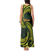 American Samoa Manua Cession Day Personalized Tank Maxi Dress Polynesian Wave Style