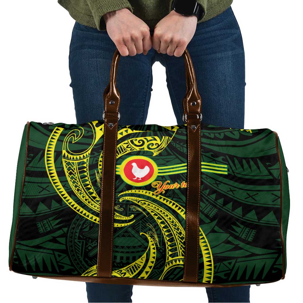 American Samoa Manua Cession Day Personalized Travel Bag Polynesian Wave Style LT9 Green - Polynesian Pride