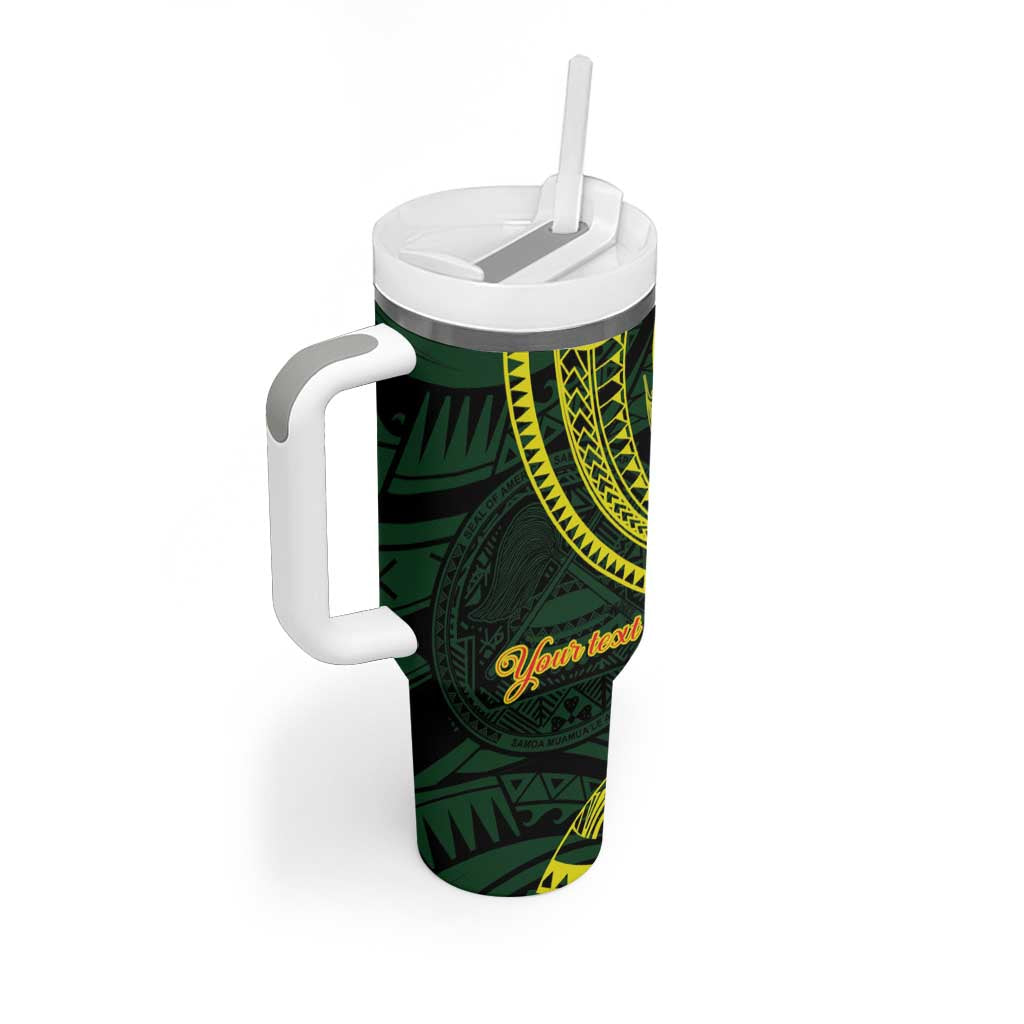 American Samoa Manua Cession Day Personalized Tumbler With Handle Polynesian Wave Style