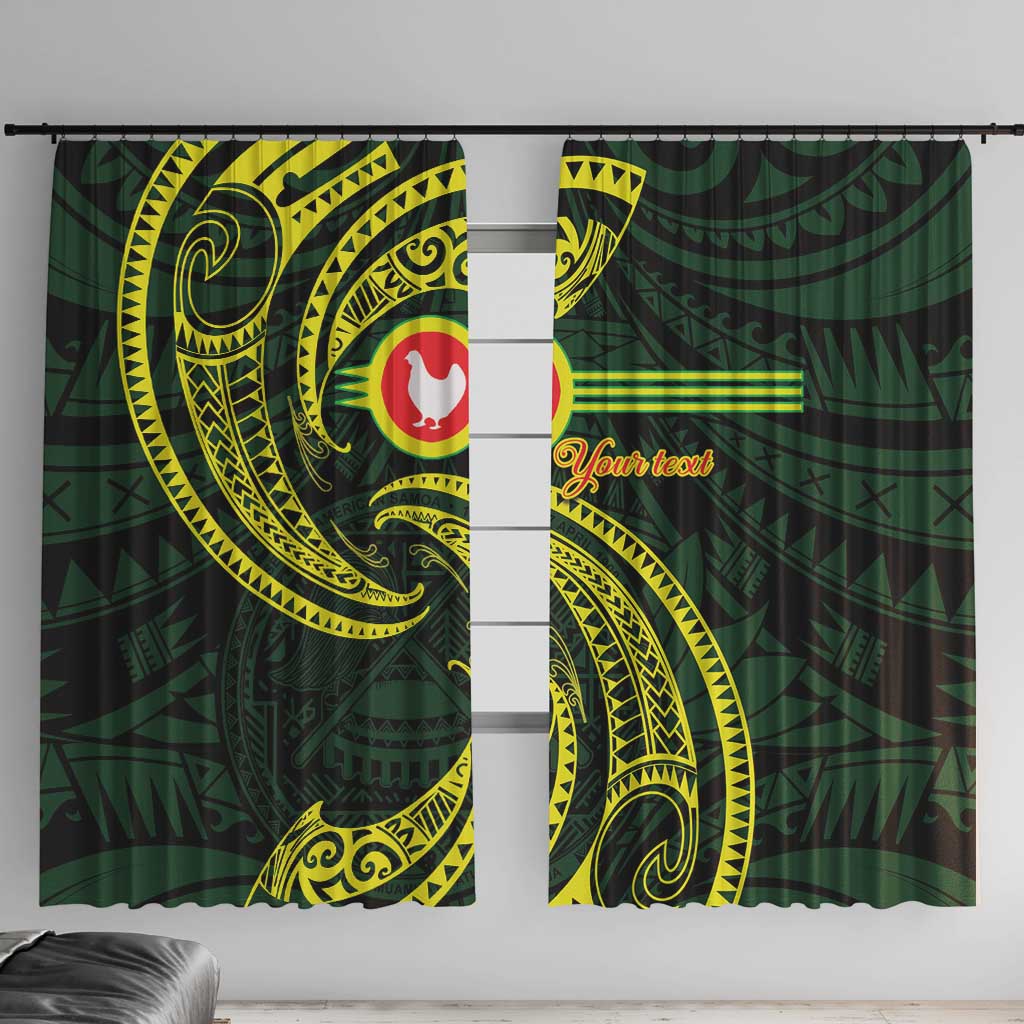 American Samoa Manua Cession Day Personalized Window Curtain Polynesian Wave Style
