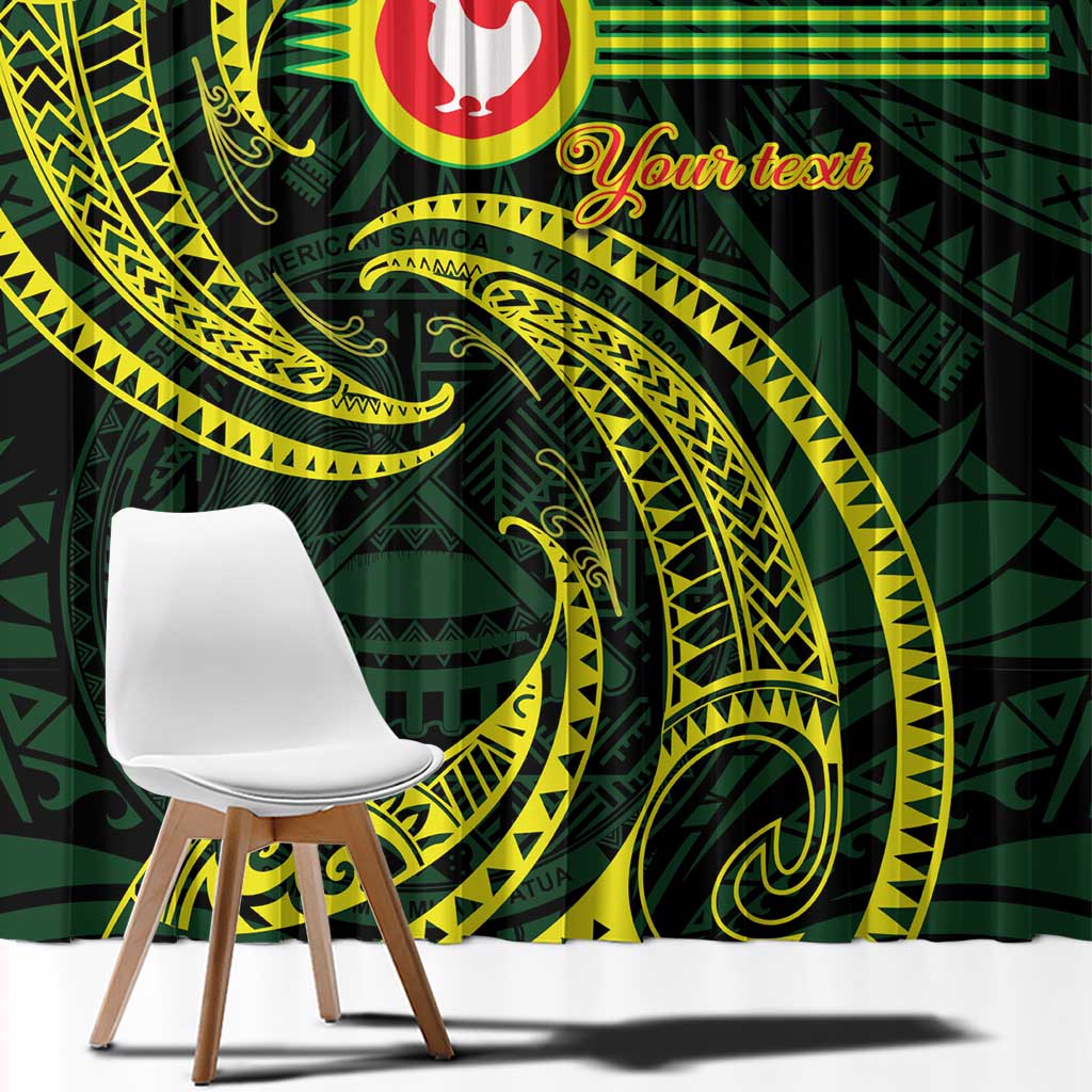 American Samoa Manua Cession Day Personalized Window Curtain Polynesian Wave Style