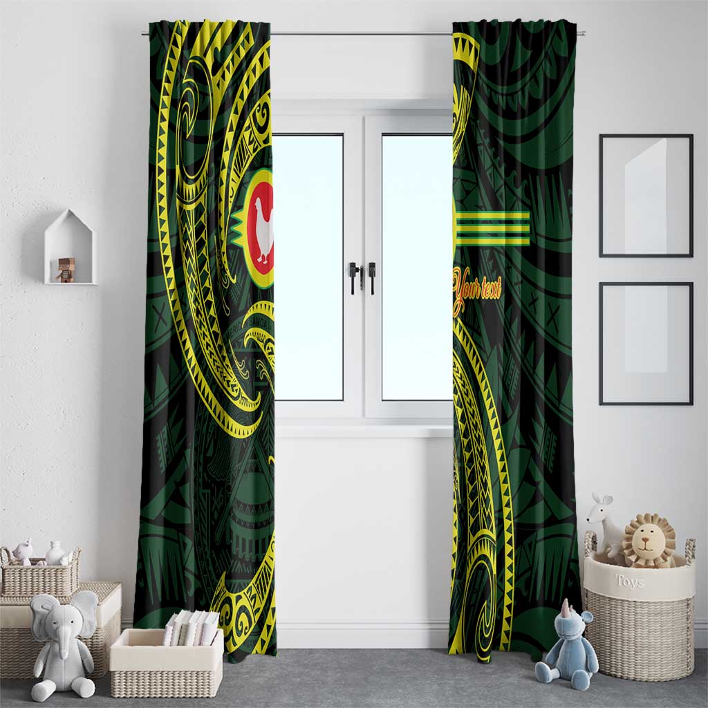 American Samoa Manua Cession Day Personalized Window Curtain Polynesian Wave Style