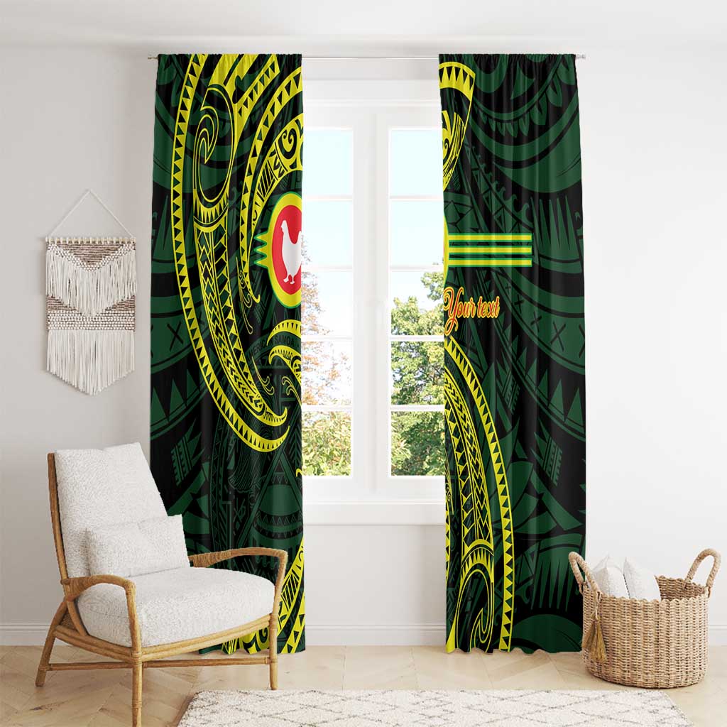 American Samoa Manua Cession Day Personalized Window Curtain Polynesian Wave Style