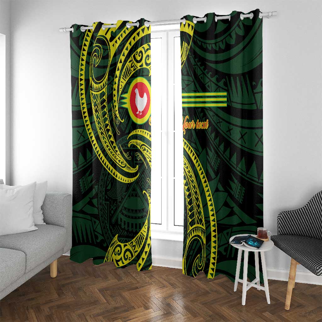 American Samoa Manua Cession Day Personalized Window Curtain Polynesian Wave Style