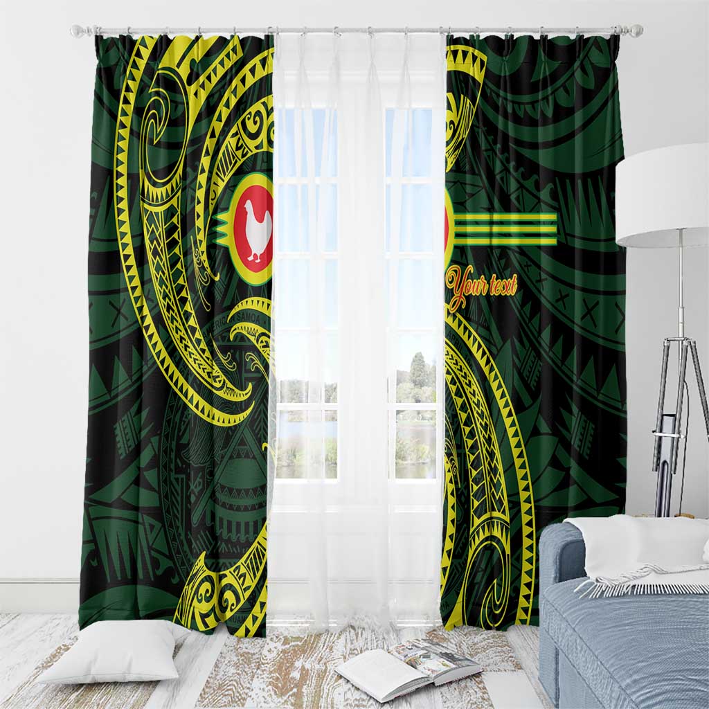 American Samoa Manua Cession Day Personalized Window Curtain Polynesian Wave Style
