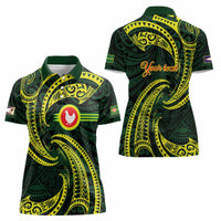 American Samoa Manua Cession Day Personalized Women Polo Shirt Polynesian Wave Style