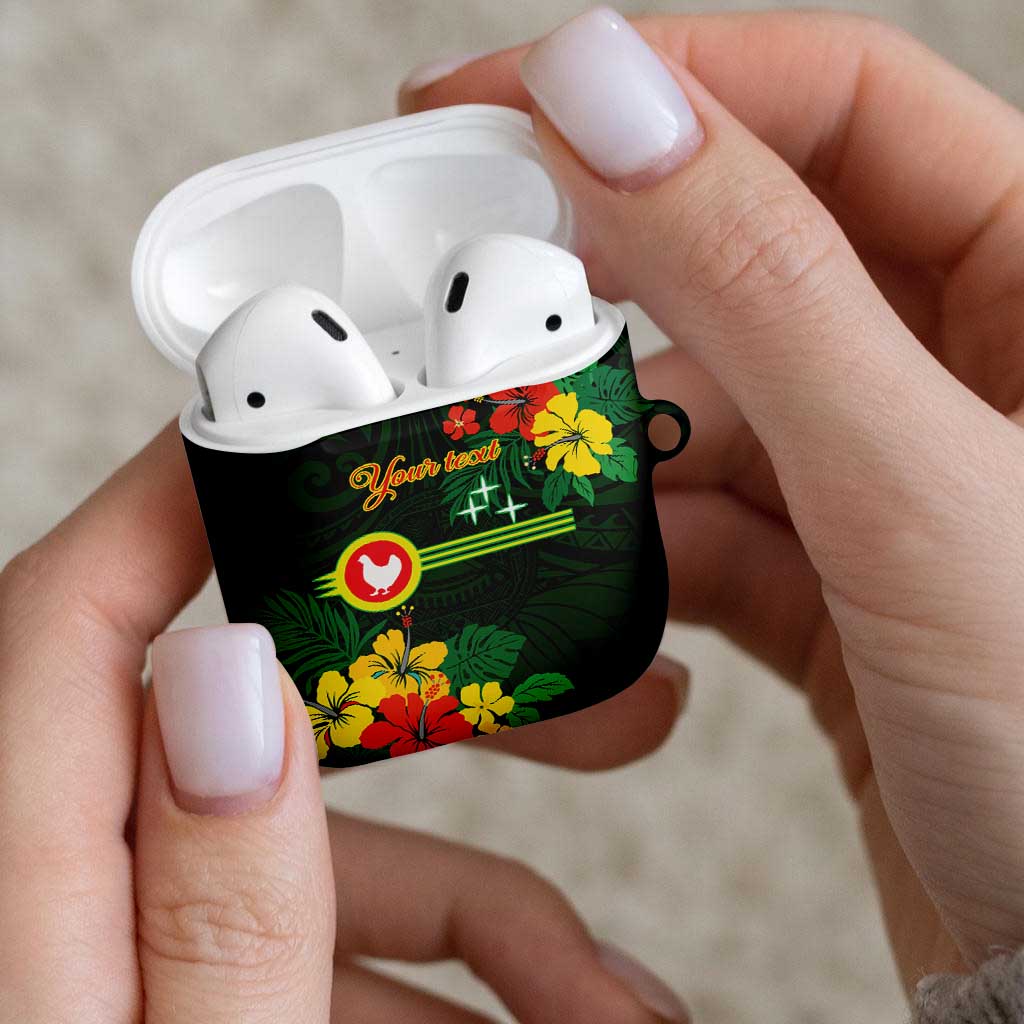 American Samoa Manu'atele Personalized AirPods Case Manua Island Hibiscus Flowers - Polynesian Pride