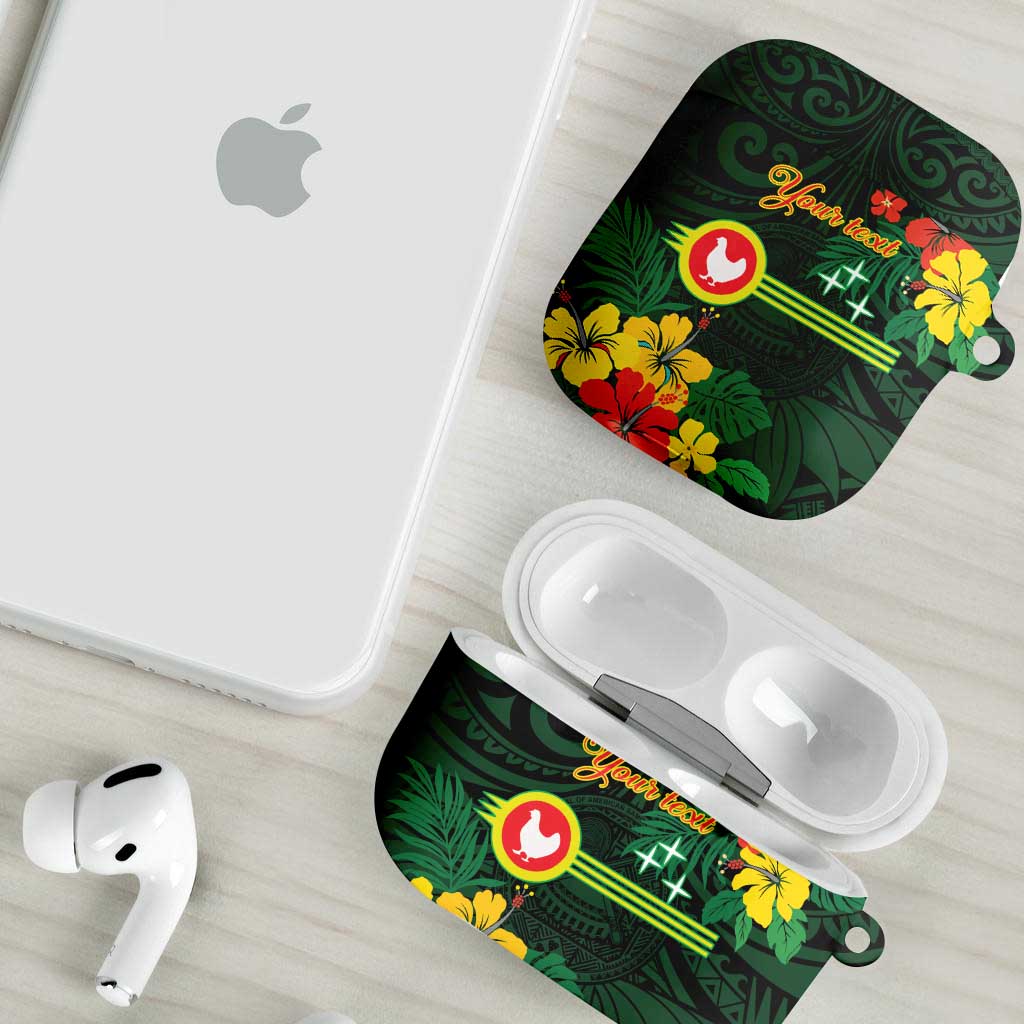 American Samoa Manu'atele Personalized AirPods Case Manua Island Hibiscus Flowers - Polynesian Pride