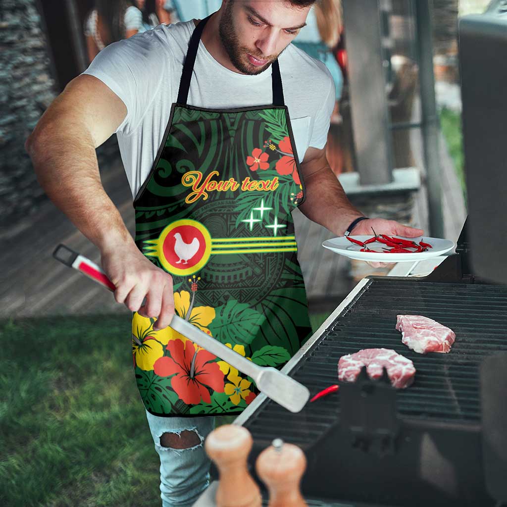 American Samoa Manu'atele Personalized Apron Manua Island Hibiscus Flowers - Polynesian Pride