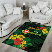 American Samoa Manu'atele Personalized Area Rug Manua Island Hibiscus Flowers
