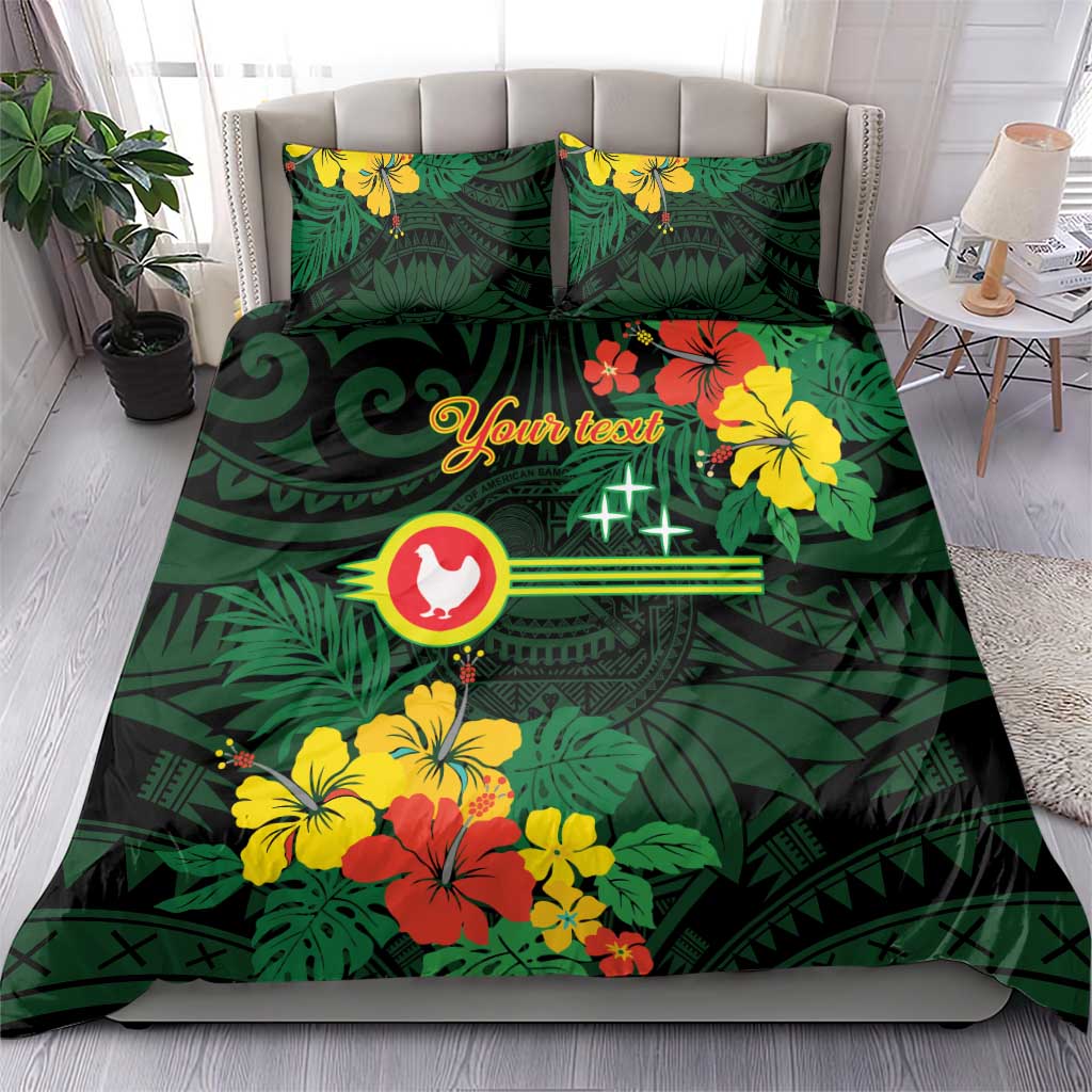 American Samoa Manu'atele Personalized Bedding Set Manua Island Hibiscus Flowers