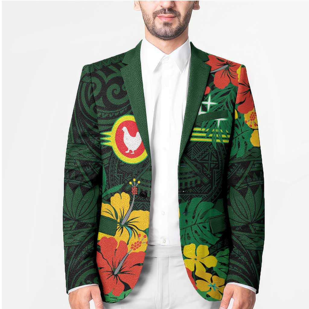 American Samoa Manu'atele Personalized Blazer Manua Island Hibiscus Flowers - Polynesian Pride