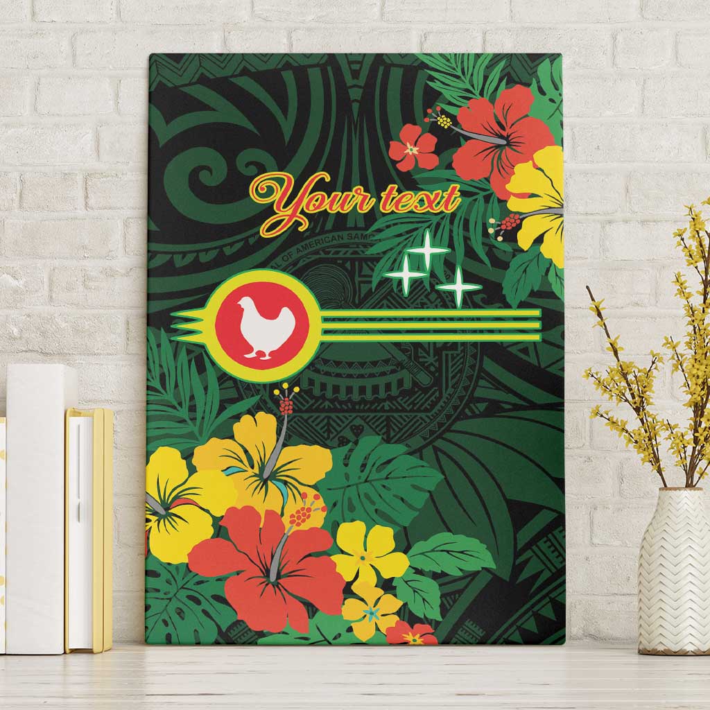 American Samoa Manu'atele Personalized Canvas Wall Art Manua Island Hibiscus Flowers LT9 Without Frame Green - Polynesian Pride