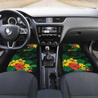 American Samoa Manu'atele Personalized Car Mats Manua Island Hibiscus Flowers LT9 Set 2pcs - Front Green - Polynesian Pride