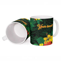 American Samoa Manu'atele Personalized Ceramic Mug Manua Island Hibiscus Flowers - Polynesian Pride