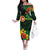 American Samoa Manu'atele Personalized Family Matching Off The Shoulder Long Sleeve Dress and Hawaiian Shirt Manua Island Hibiscus Flowers