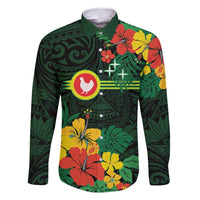 American Samoa Manu'atele Personalized Family Matching Off Shoulder Maxi Dress and Hawaiian Shirt Manua Island Hibiscus Flowers