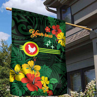 American Samoa Manu'atele Personalized Garden Flag Manua Island Hibiscus Flowers