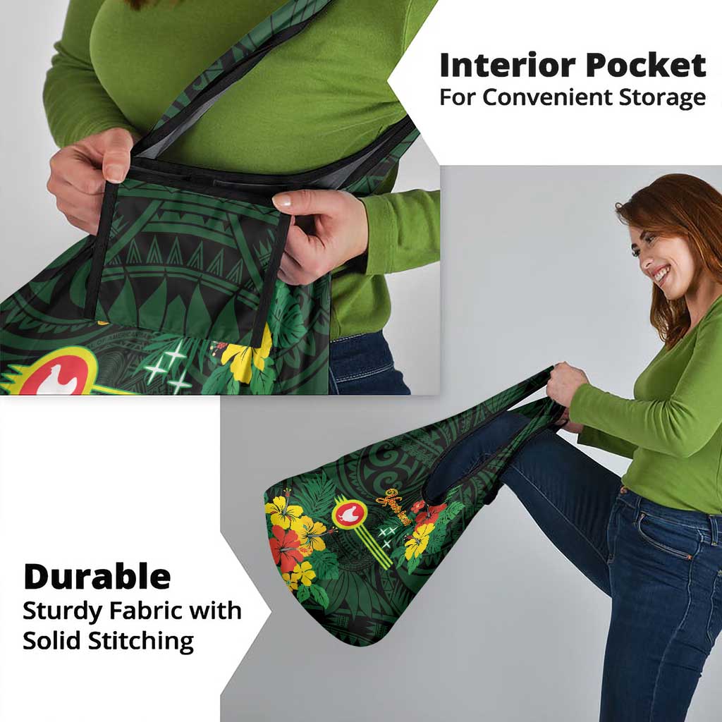 American Samoa Manu'atele Personalized Grocery Bag Manua Island Hibiscus Flowers