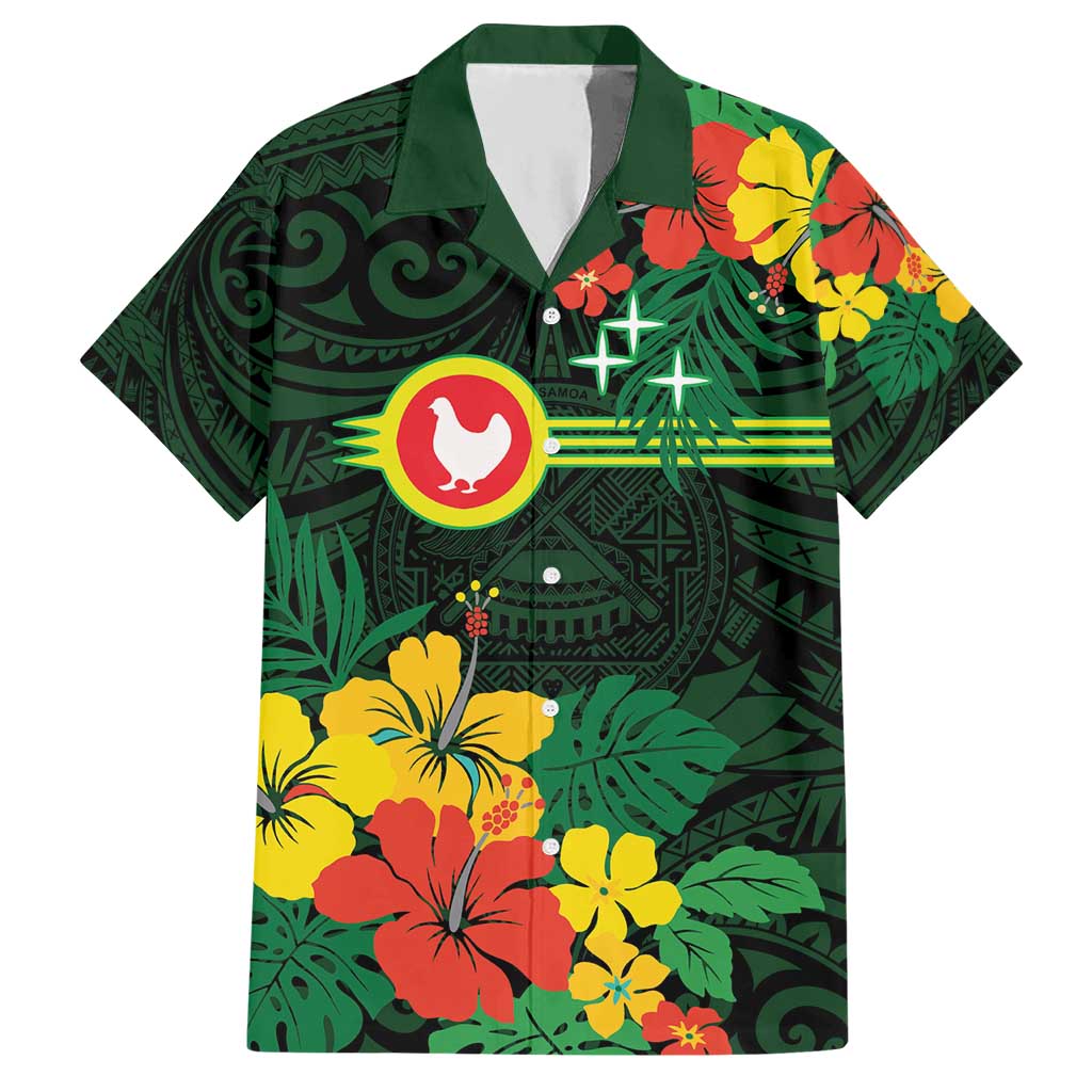 American Samoa Manu'atele Personalized Hawaiian Shirt Manua Island Hibiscus Flowers LT9 Green - Polynesian Pride