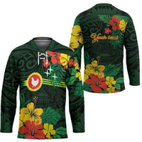 American Samoa Manu'atele Personalized Hockey Jersey Manua Island Hibiscus Flowers - Polynesian Pride