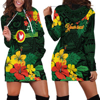American Samoa Manu'atele Personalized Hoodie Dress Manua Island Hibiscus Flowers