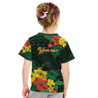 American Samoa Manu'atele Personalized Kid T Shirt Manua Island Hibiscus Flowers