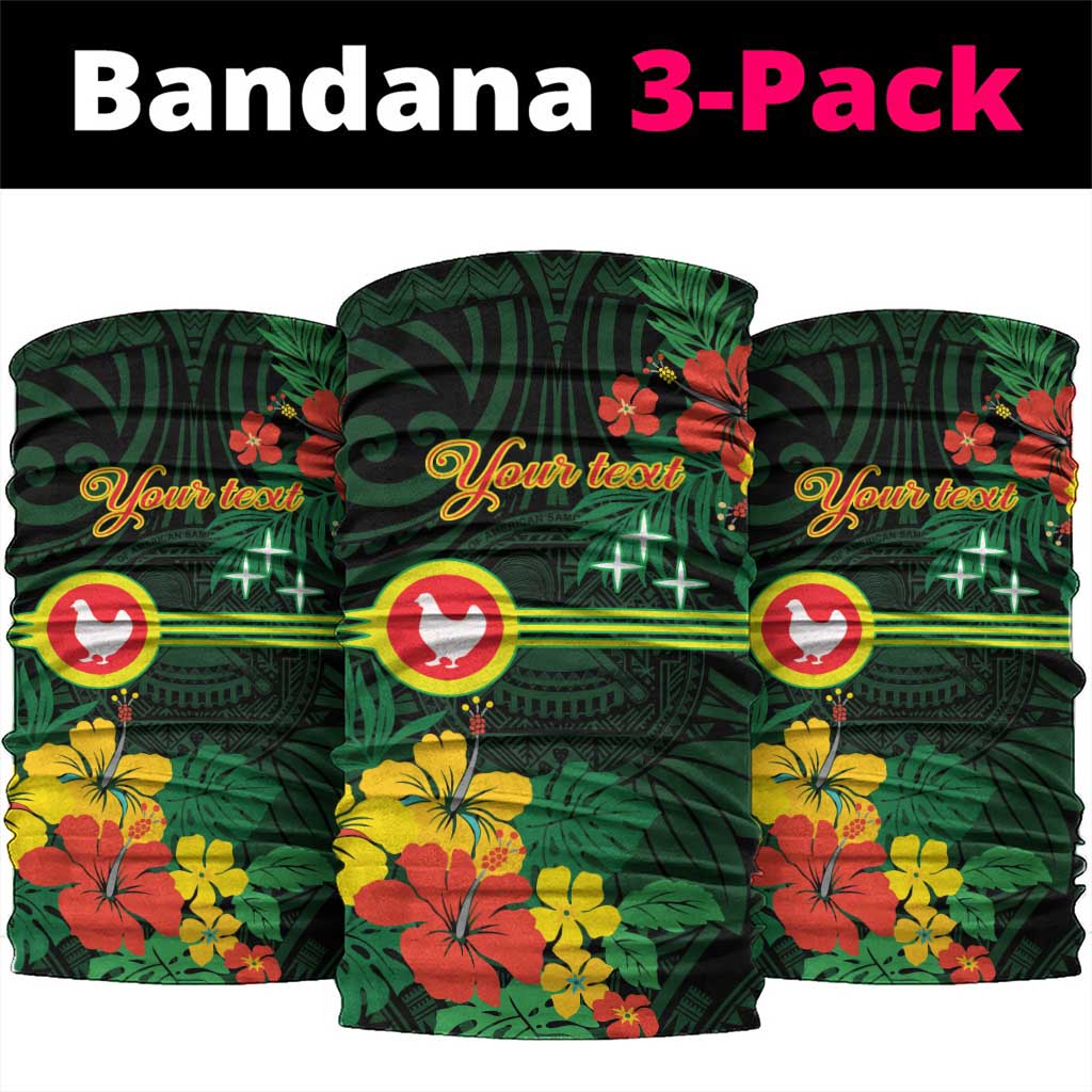 American Samoa Manu'atele Personalized Neck Gaiter Manua Island Hibiscus Flowers - Polynesian Pride