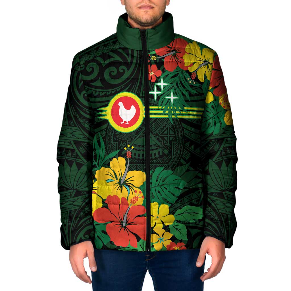 American Samoa Manu'atele Personalized Padded Jacket Manua Island Hibiscus Flowers - Polynesian Pride