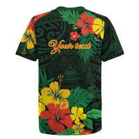 American Samoa Manu'atele Personalized Rugby Jersey Manua Island Hibiscus Flowers