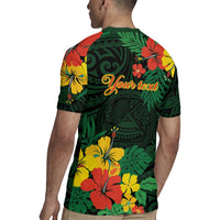 American Samoa Manu'atele Personalized Rugby Jersey Manua Island Hibiscus Flowers