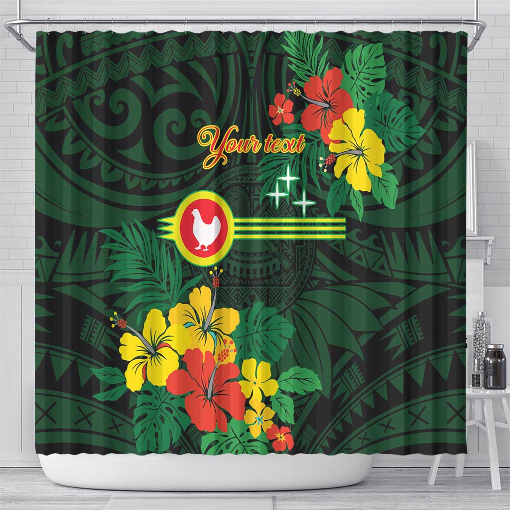 American Samoa Manu'atele Personalized Shower Curtain Manua Island Hibiscus Flowers