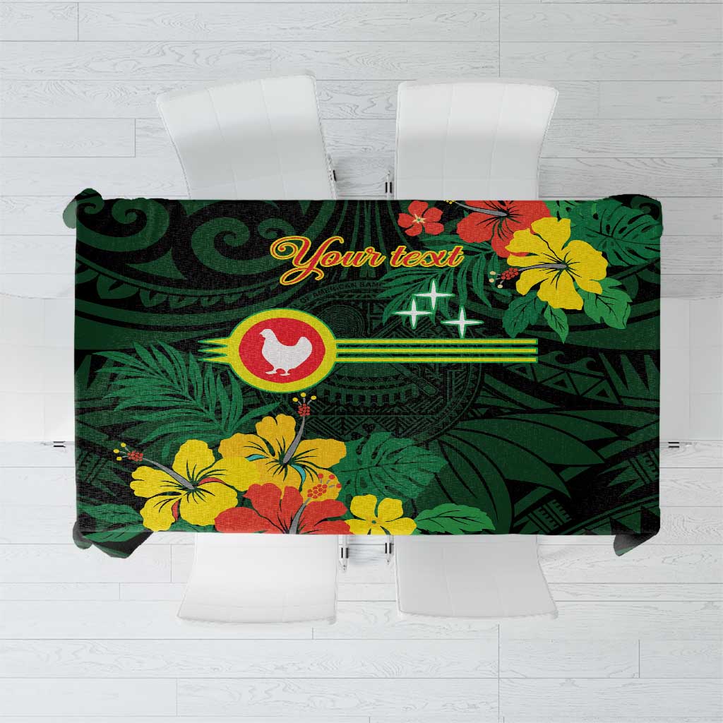 American Samoa Manu'atele Personalized Tablecloth Manua Island Hibiscus Flowers LT9 Green - Polynesian Pride