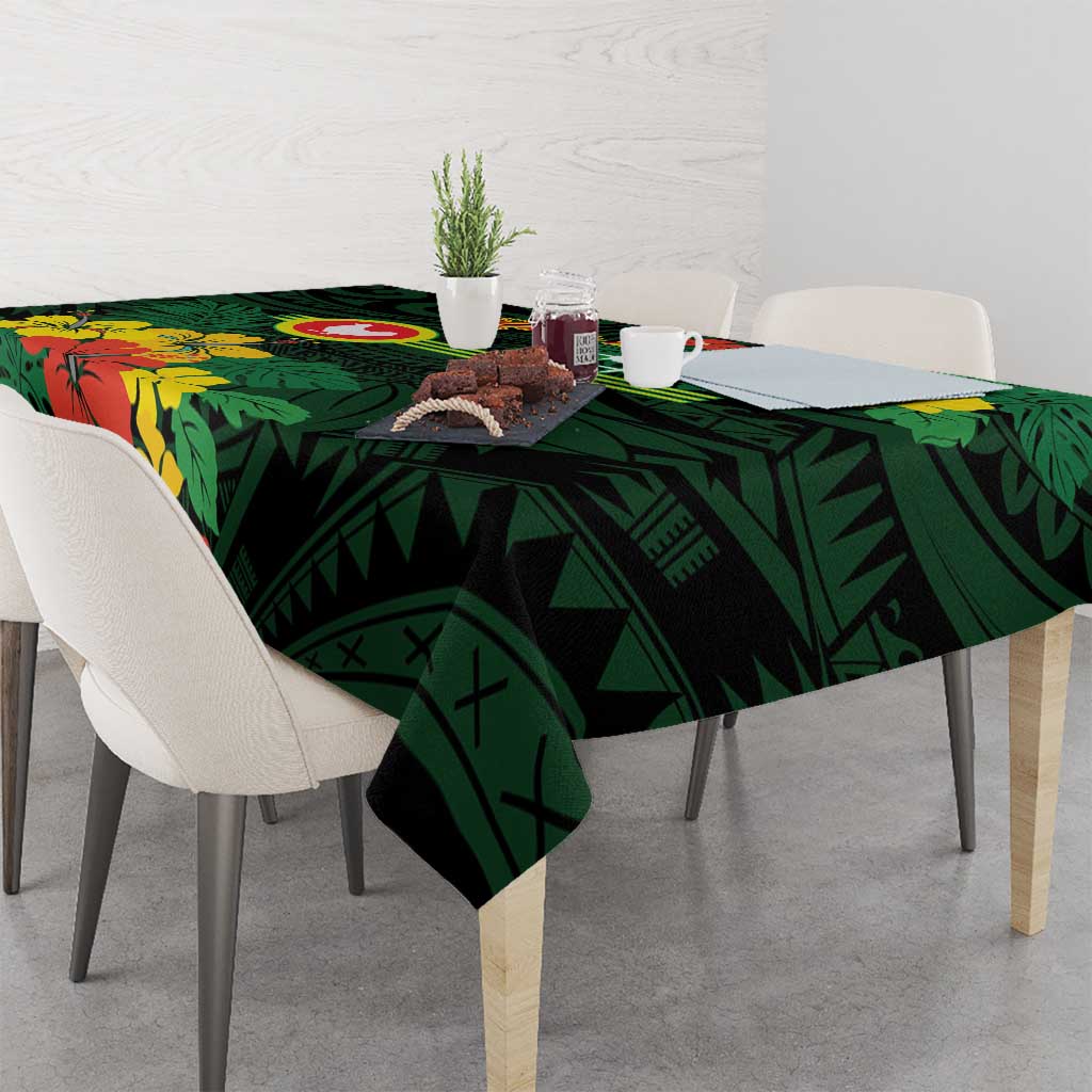 American Samoa Manu'atele Personalized Tablecloth Manua Island Hibiscus Flowers