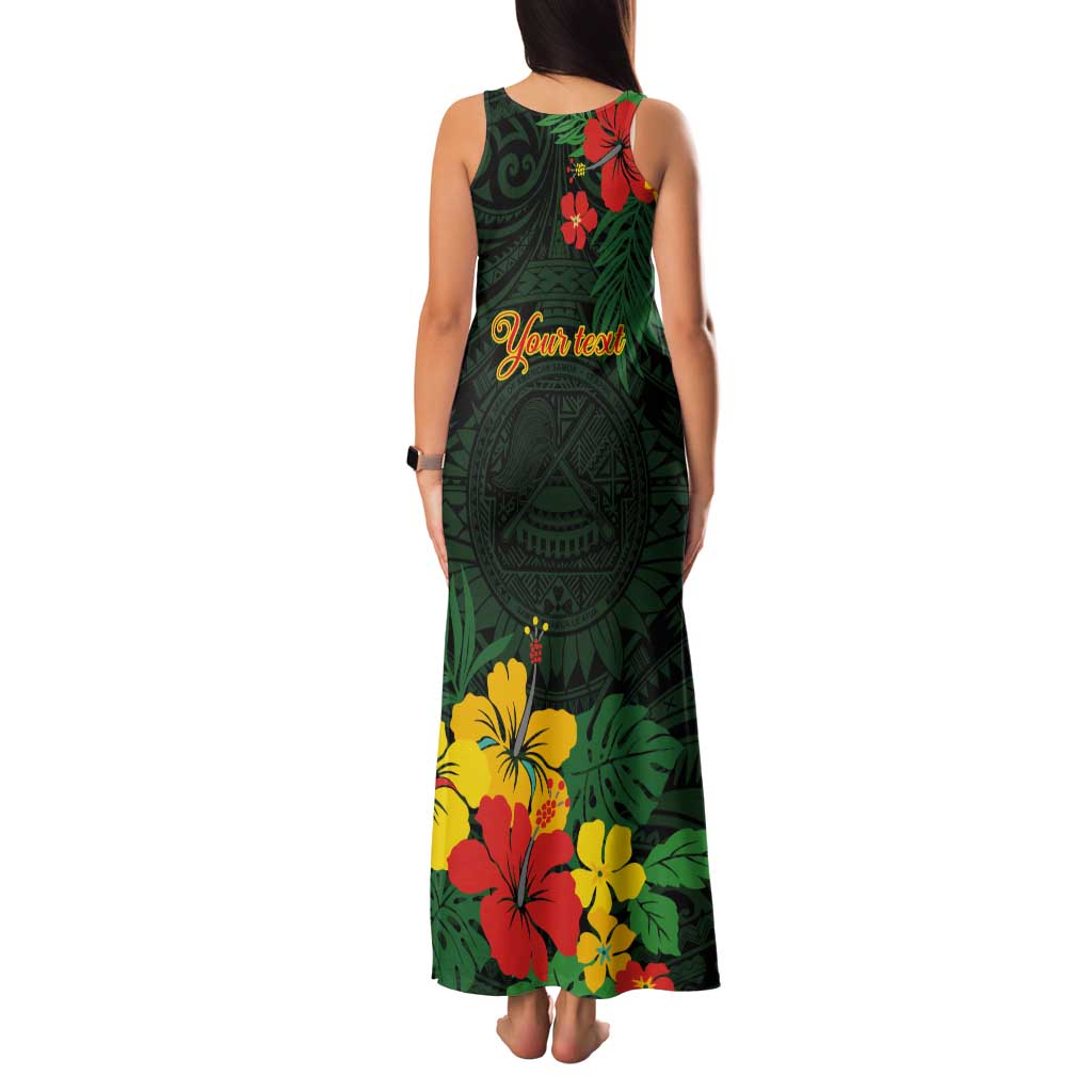 American Samoa Manu'atele Personalized Tank Maxi Dress Manua Island Hibiscus Flowers