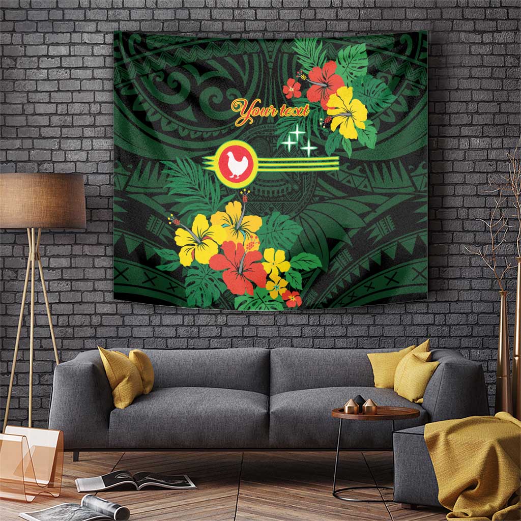 American Samoa Manu'atele Personalized Tapestry Manua Island Hibiscus Flowers LT9 Green - Polynesian Pride