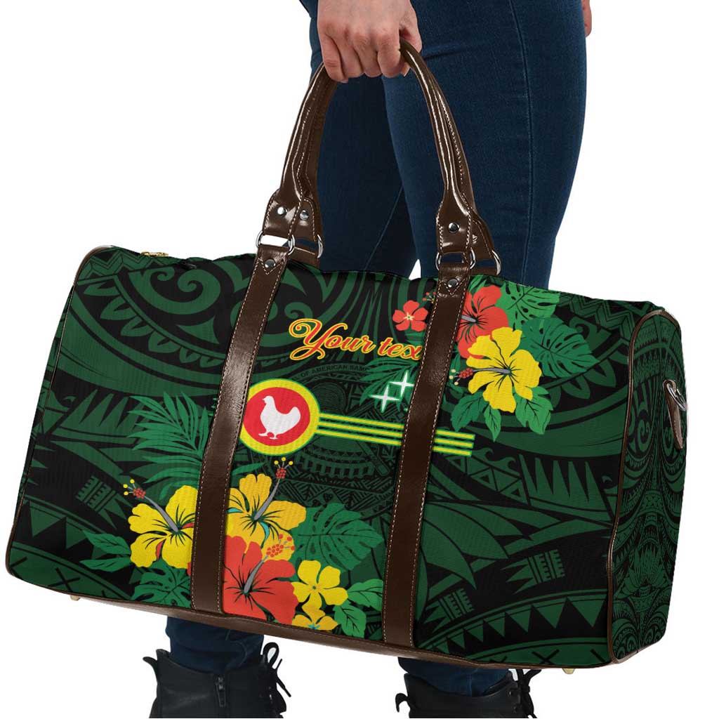 American Samoa Manu'atele Personalized Travel Bag Manua Island Hibiscus Flowers - Polynesian Pride