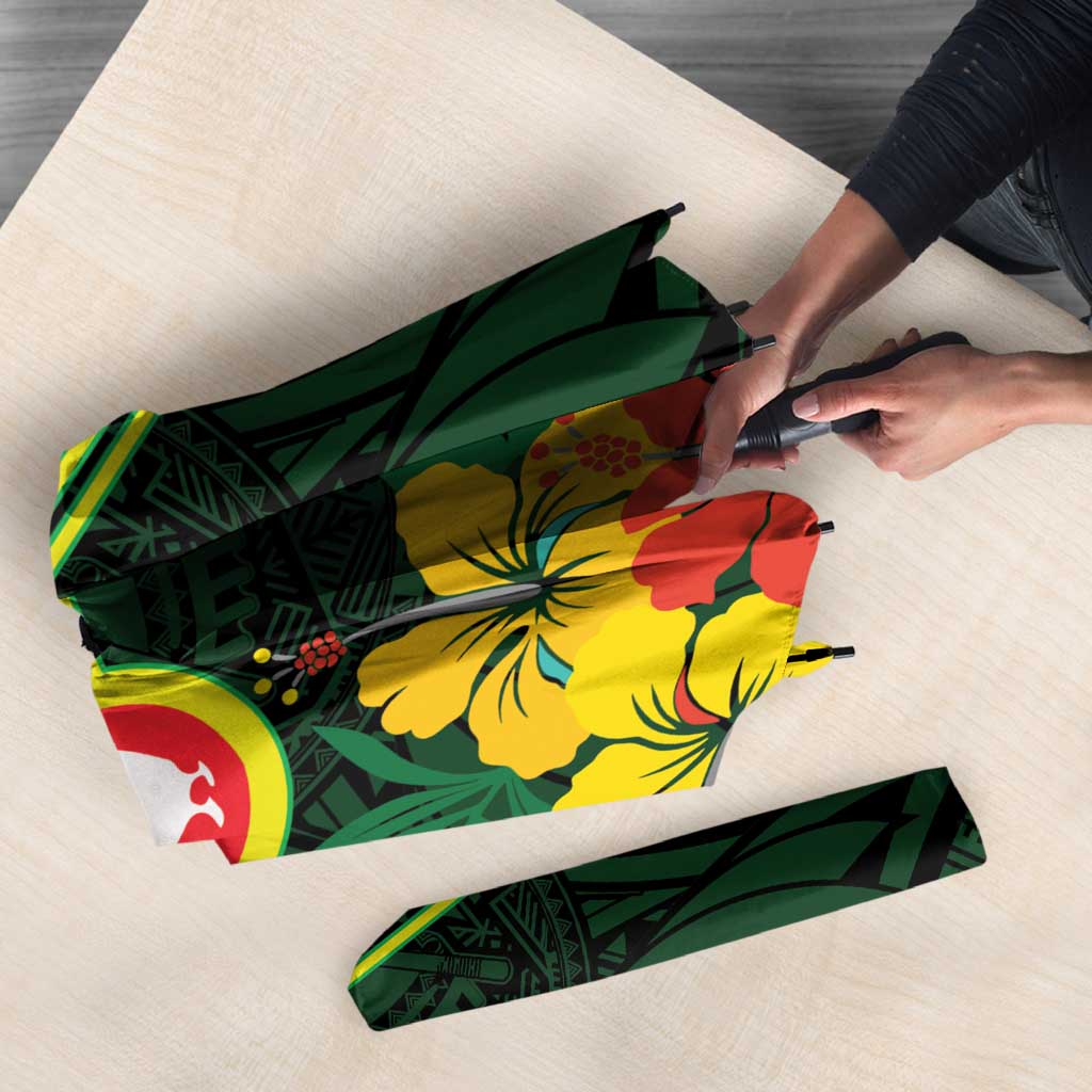 American Samoa Manu'atele Personalized Umbrella Manua Island Hibiscus Flowers - Polynesian Pride