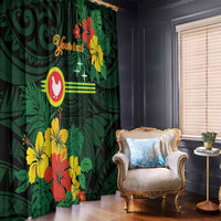 American Samoa Manu'atele Personalized Window Curtain Manua Island Hibiscus Flowers