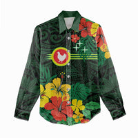 American Samoa Manu'atele Personalized Women Casual Shirt Manua Island Hibiscus Flowers