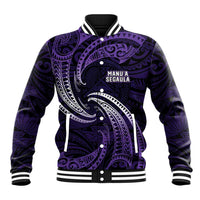 Manua Segaula American Samoa High School Personalized Baseball Jacket Polynesian Wave Style