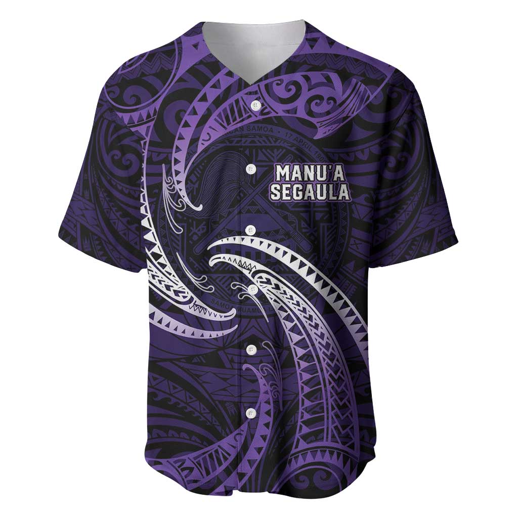 Manua Segaula American Samoa High School Personalized Baseball Jersey Polynesian Wave Style
