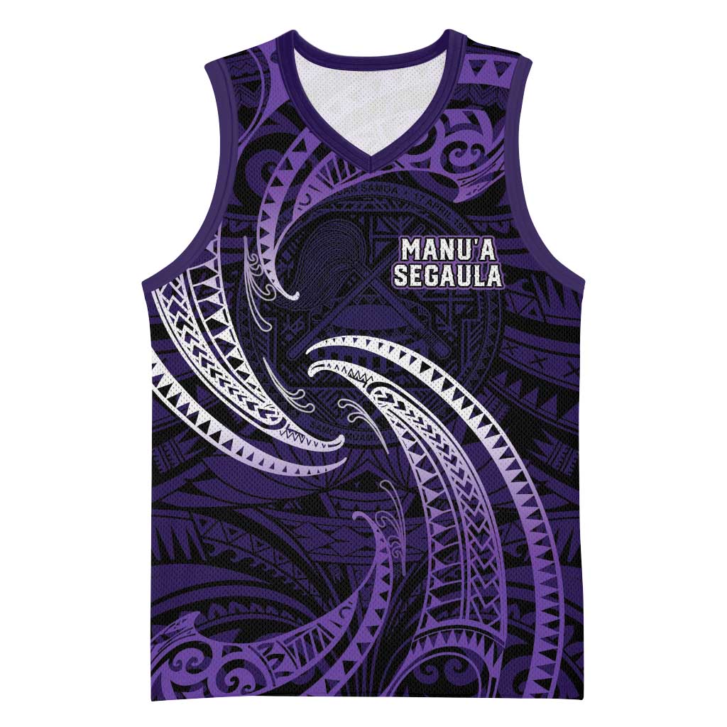 Manua Segaula American Samoa High School Personalized Basketball Jersey Polynesian Wave Style LT9 Unisex Purple - Polynesian Pride