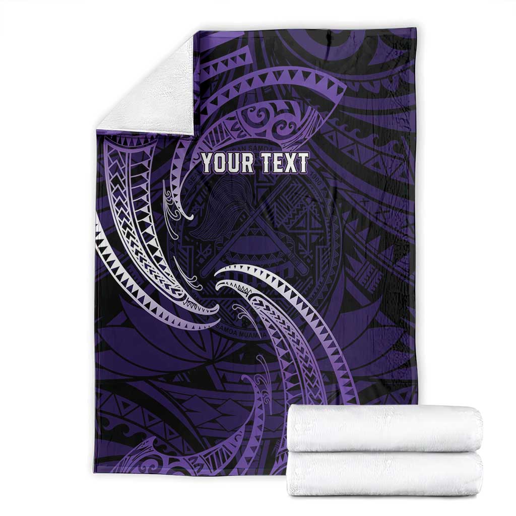 Manua Segaula American Samoa High School Personalized Blanket Polynesian Wave Style