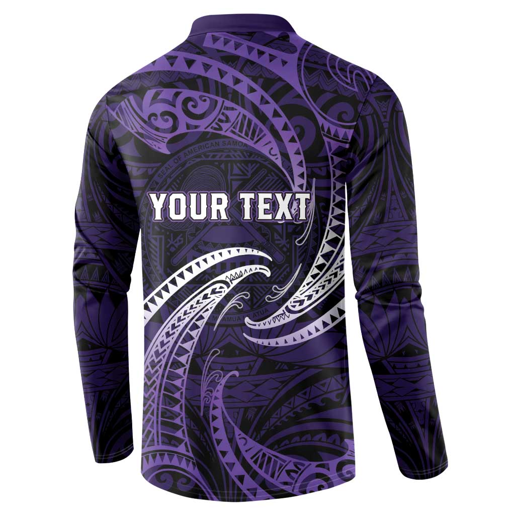 Manua Segaula American Samoa High School Personalized Button Sweatshirt Polynesian Wave Style