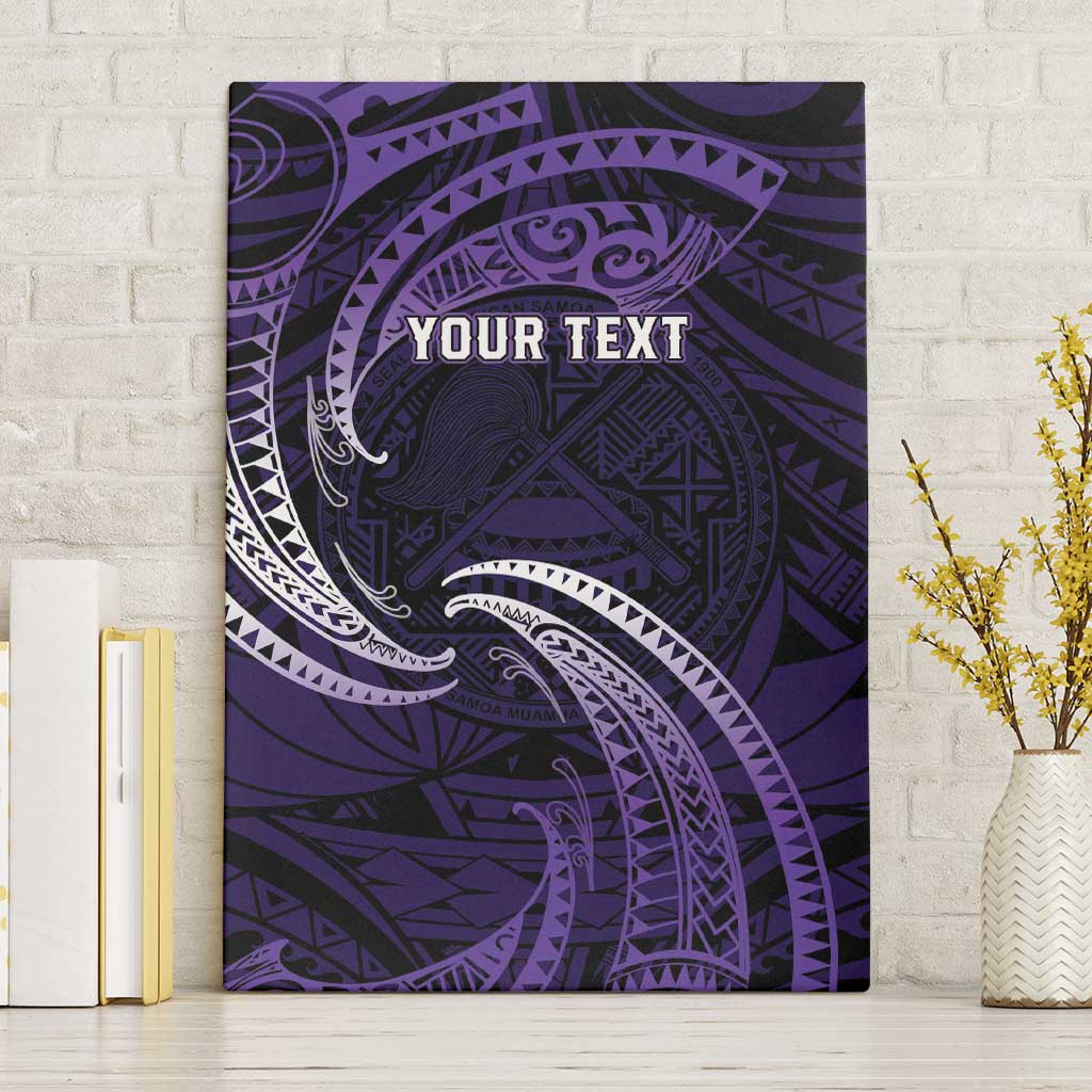 Manua Segaula American Samoa High School Personalized Canvas Wall Art Polynesian Wave Style