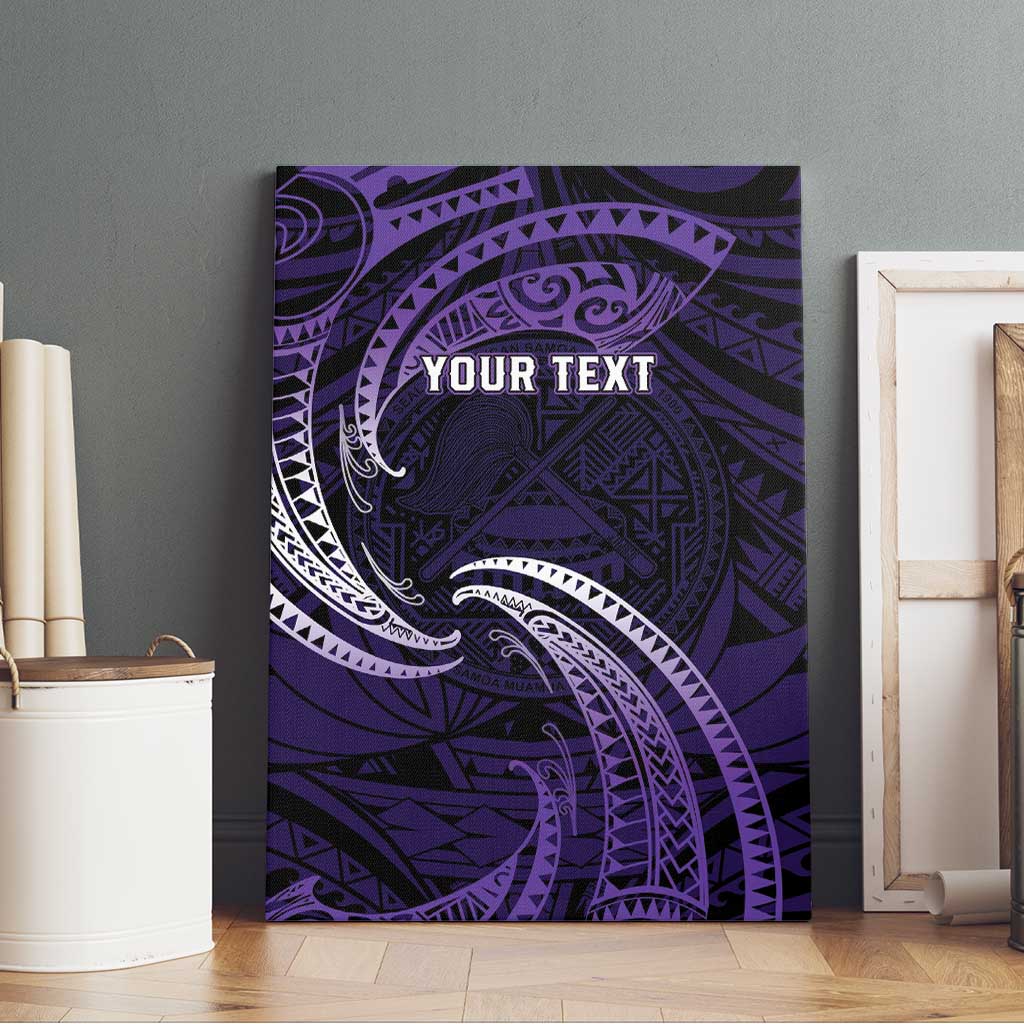 Manua Segaula American Samoa High School Personalized Canvas Wall Art Polynesian Wave Style