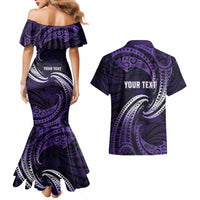 Manua Segaula American Samoa High School Personalized Couples Matching Mermaid Dress and Hawaiian Shirt Polynesian Wave Style