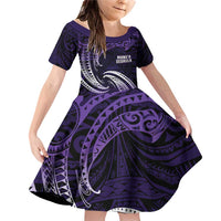 Manua Segaula American Samoa High School Personalized Family Matching Off Shoulder Short Dress and Hawaiian Shirt Polynesian Wave Style
